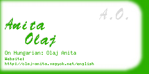 anita olaj business card